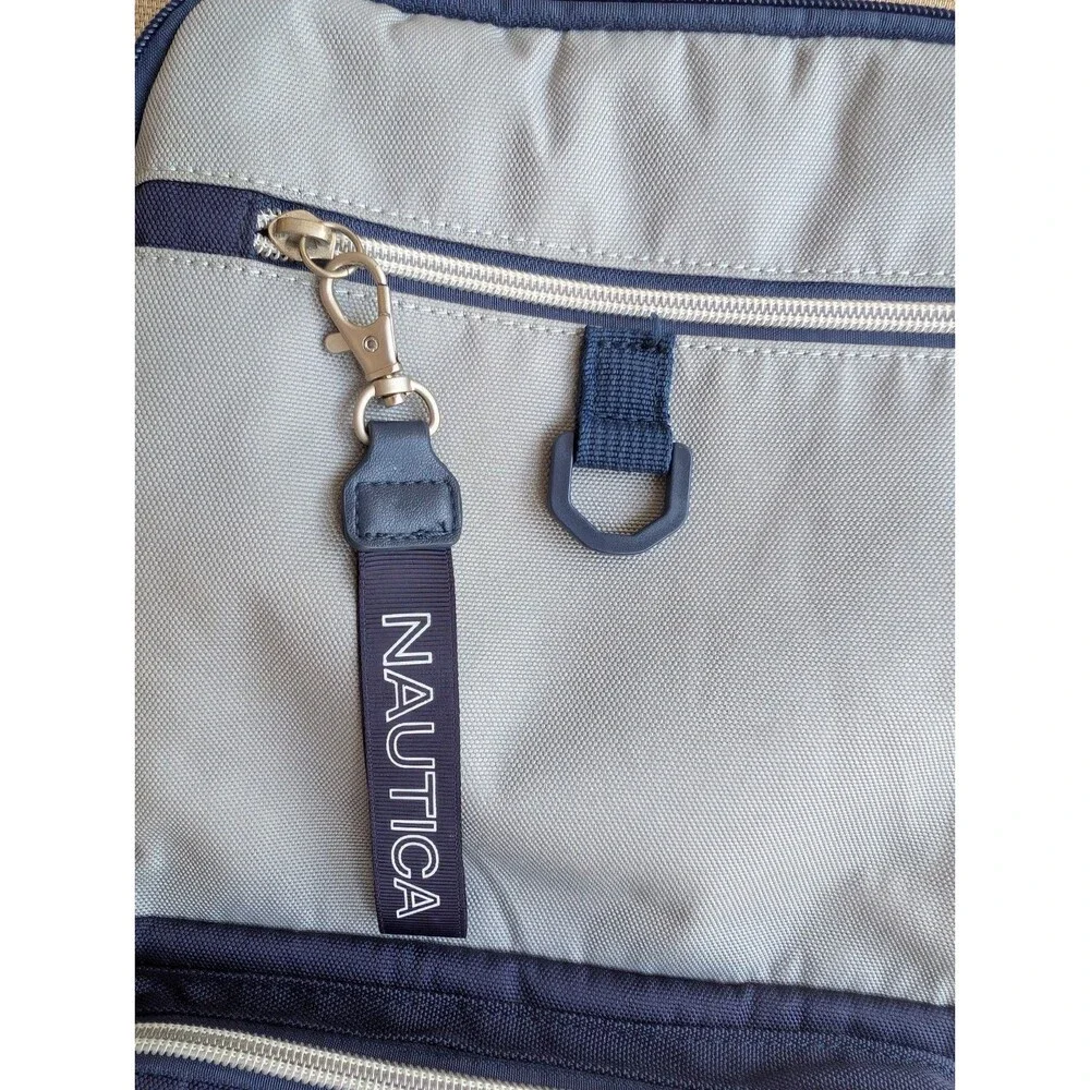 Nautica Backpack Blue Silver Insulated Drink Pockets Multi Compartment Kids Logo
